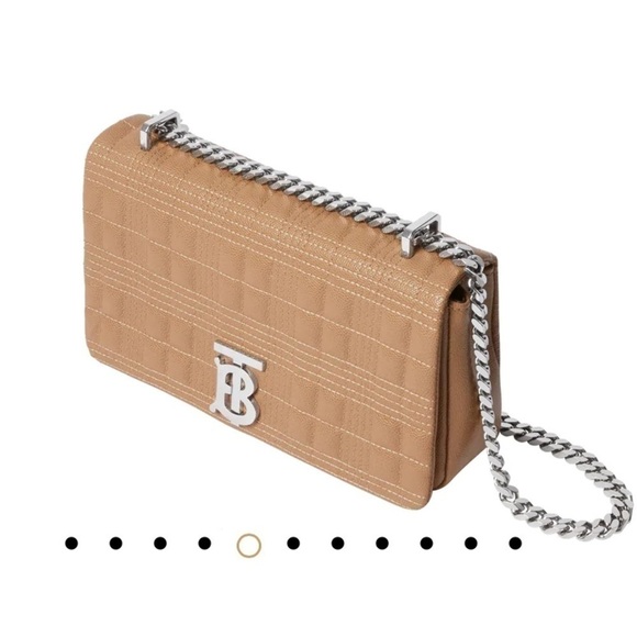 𝅺NWT BURBERRY Small Camel Quilted Grainy Leather Lola Bag - Picture 11 of 11